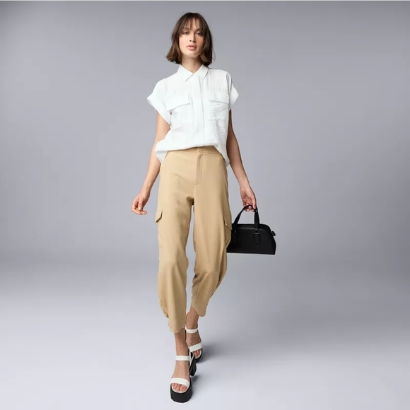 NWOT Simply Vera By Vera Wang High Rise Cargo Pants - Picture 6 of 9